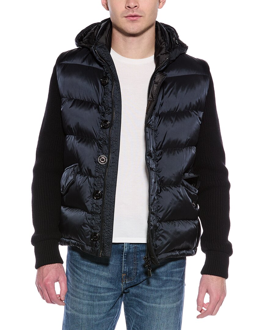 Moorer Foscolo Cashmere-sleeve Down Jacket In Blue