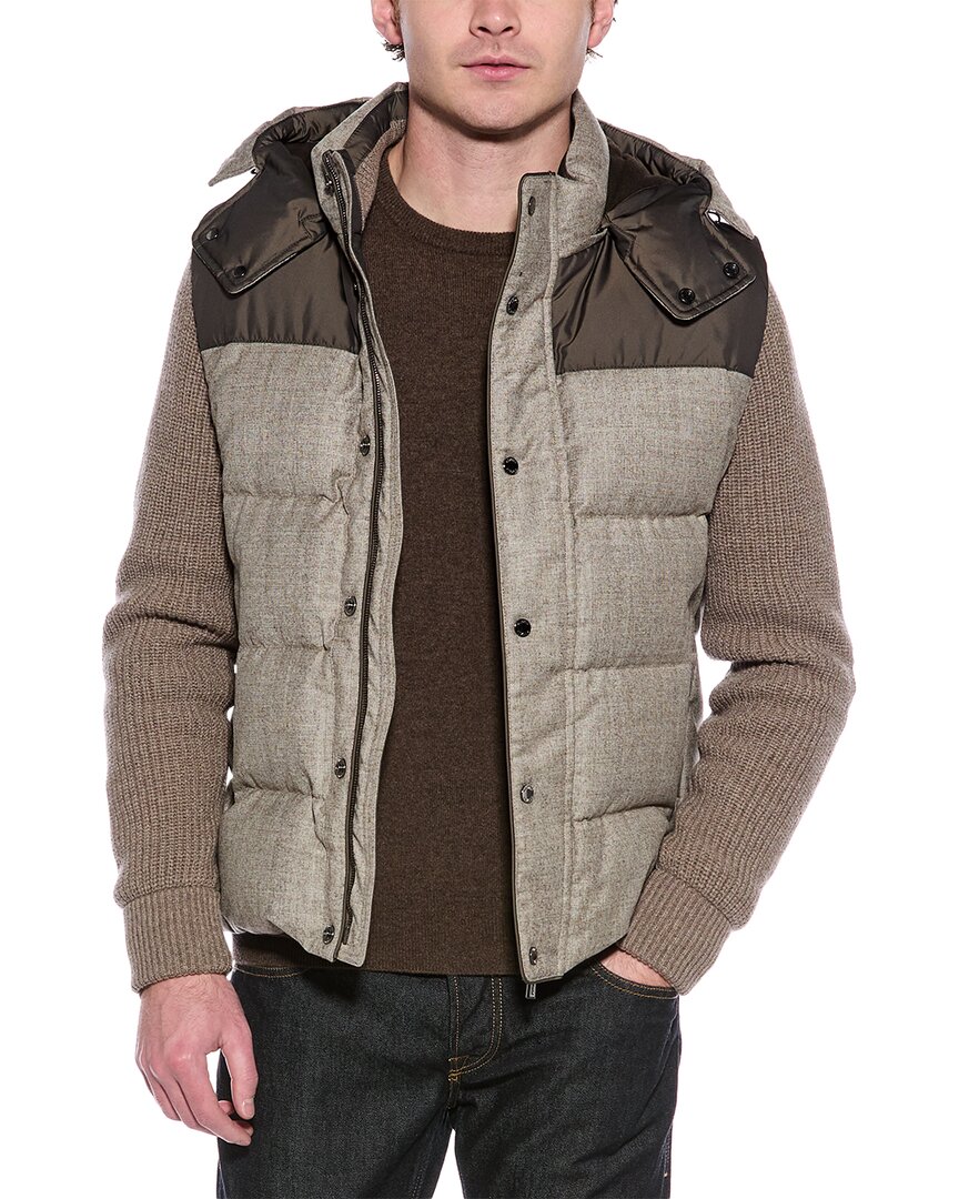 Moorer Benso Wool Down Jacket In Brown