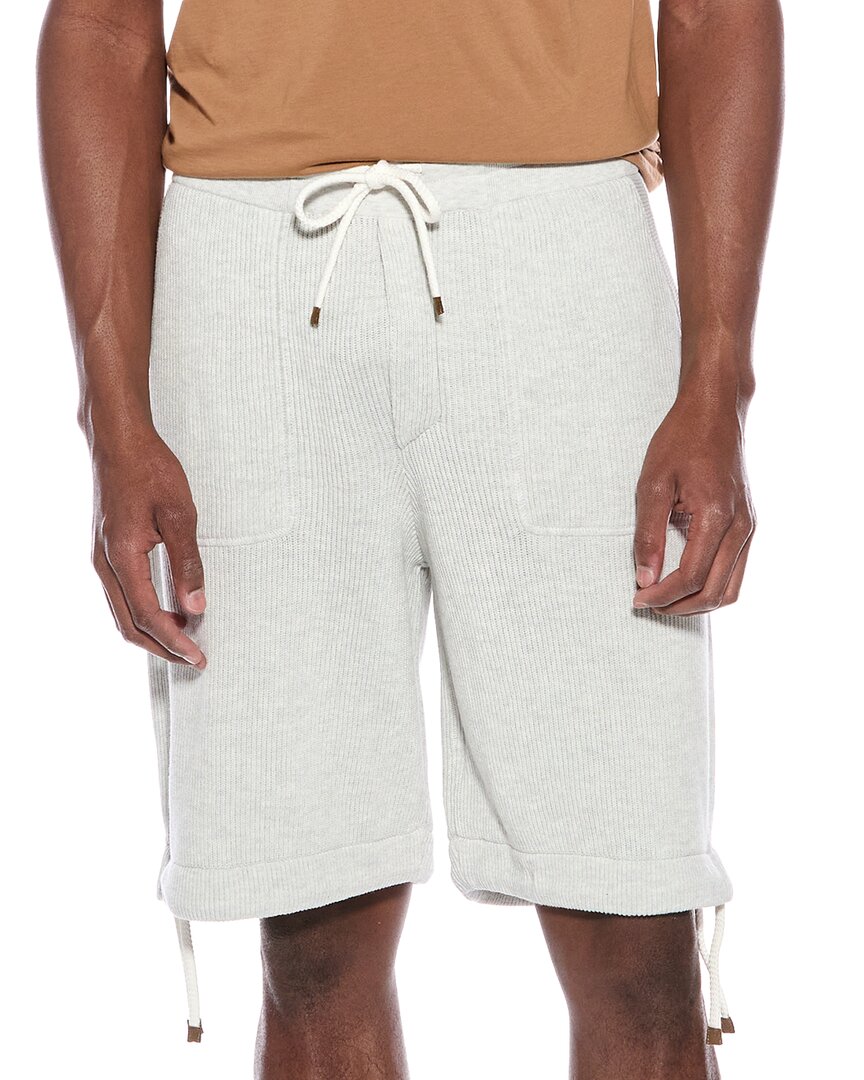 Короткие мужские шорты из ребристого трикотажа Brunello Cucinelli M