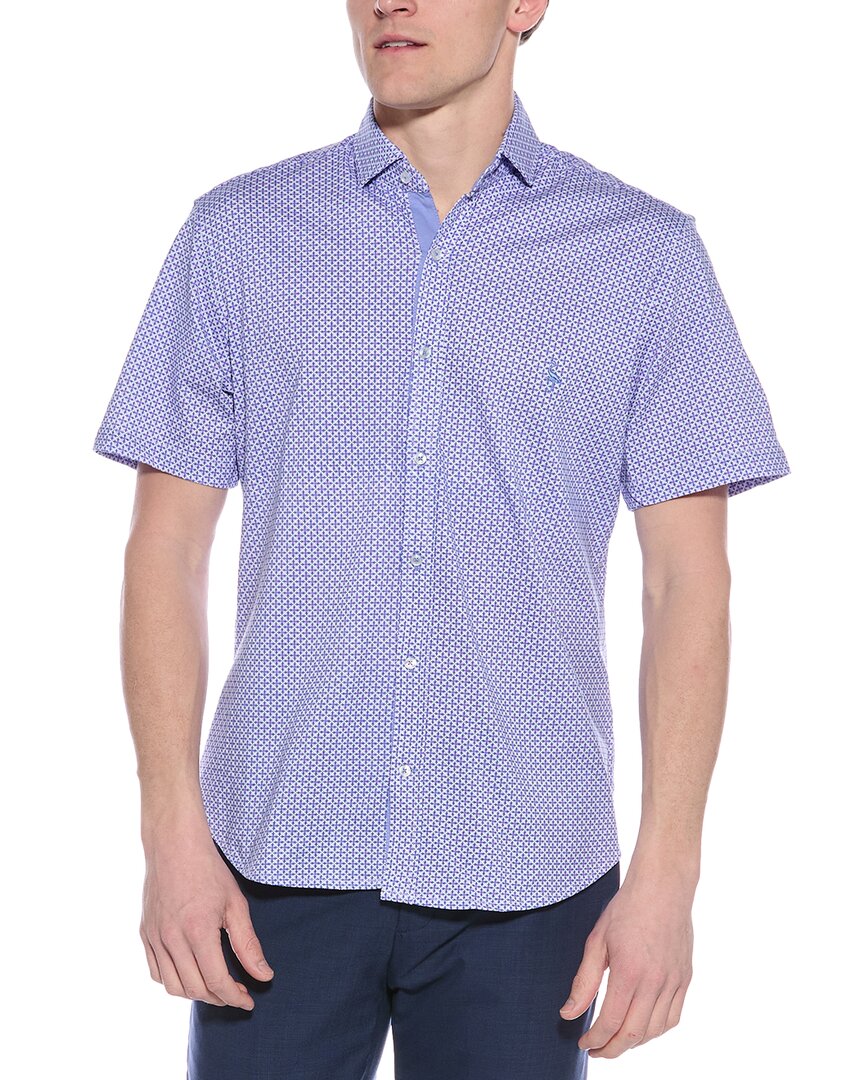 Tailorbyrd Mini Geo Getaway Knit Shirt In Pink