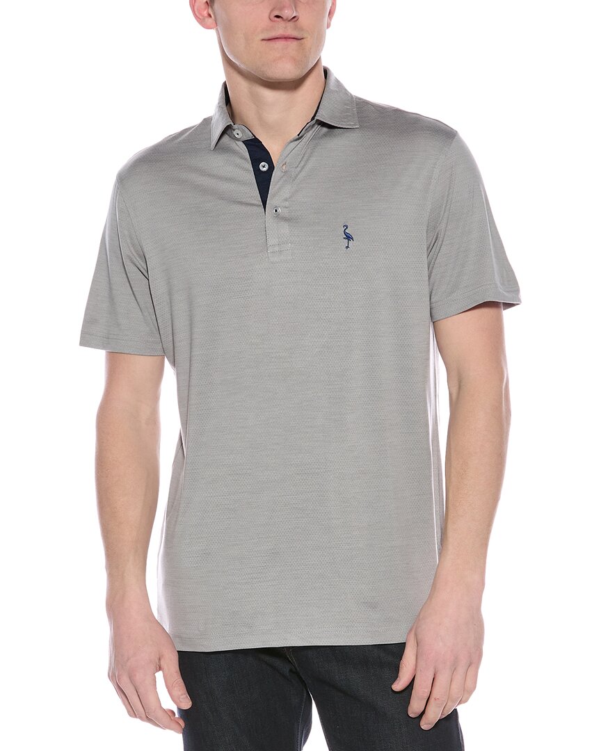 Tailorbyrd Melange Mesh Performance Polo Shirt In Gray
