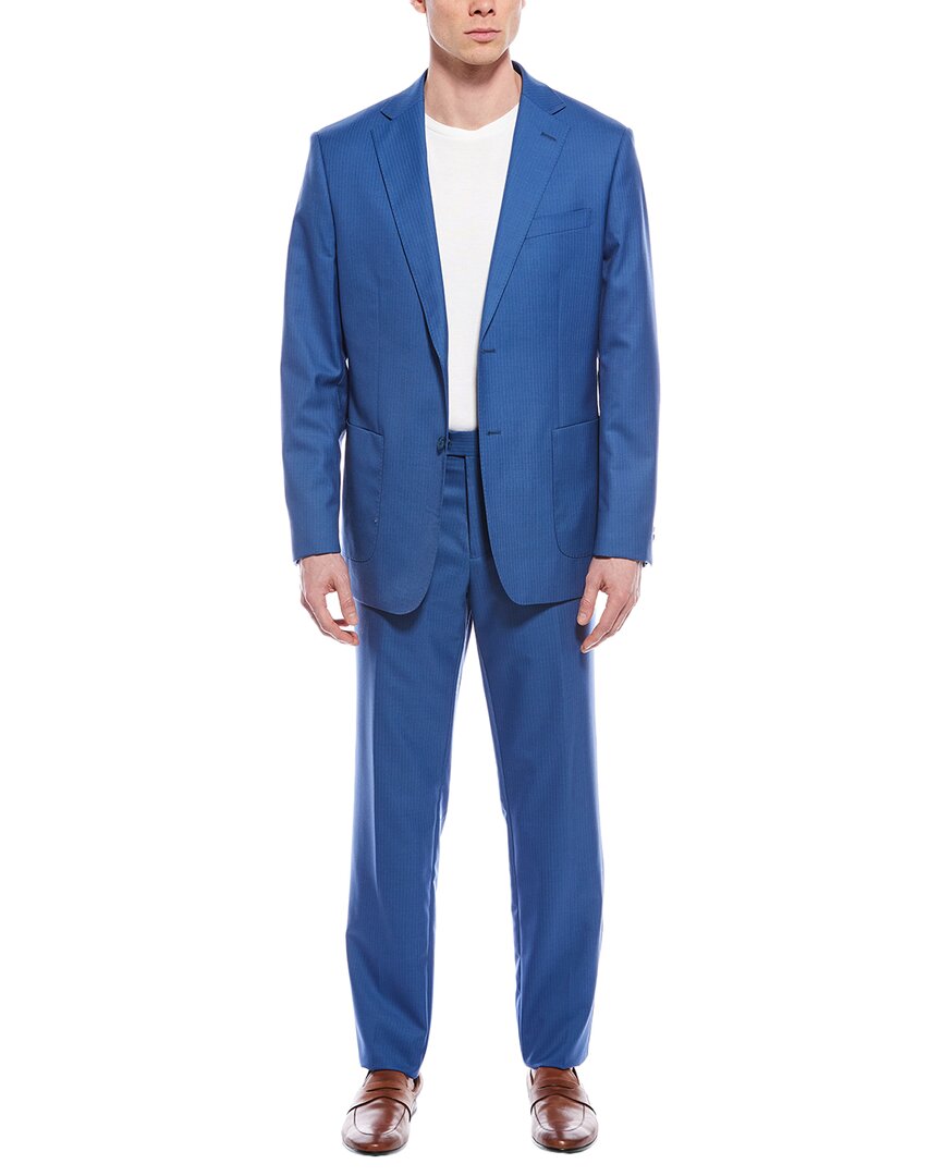 Shop English Laundry 2pc Wool-blend Suit In Blue