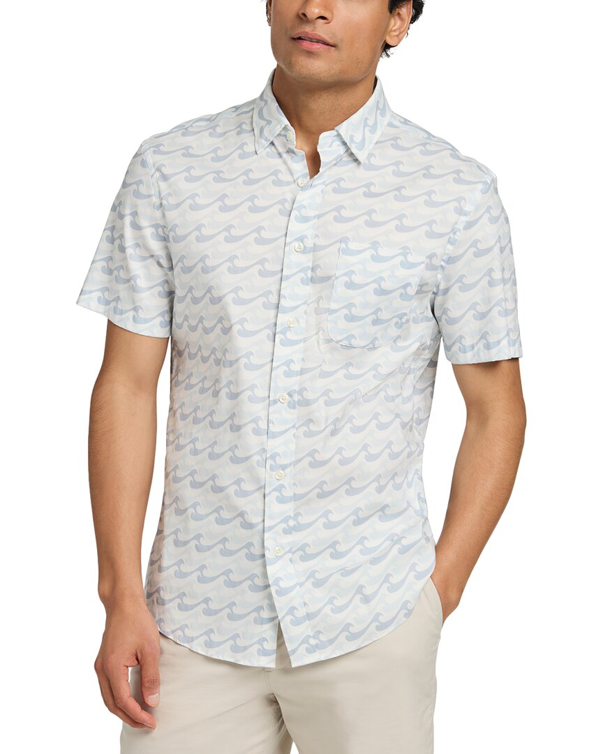 Faherty The Movement Geometric Print Short Sleeve Button-up Shirt