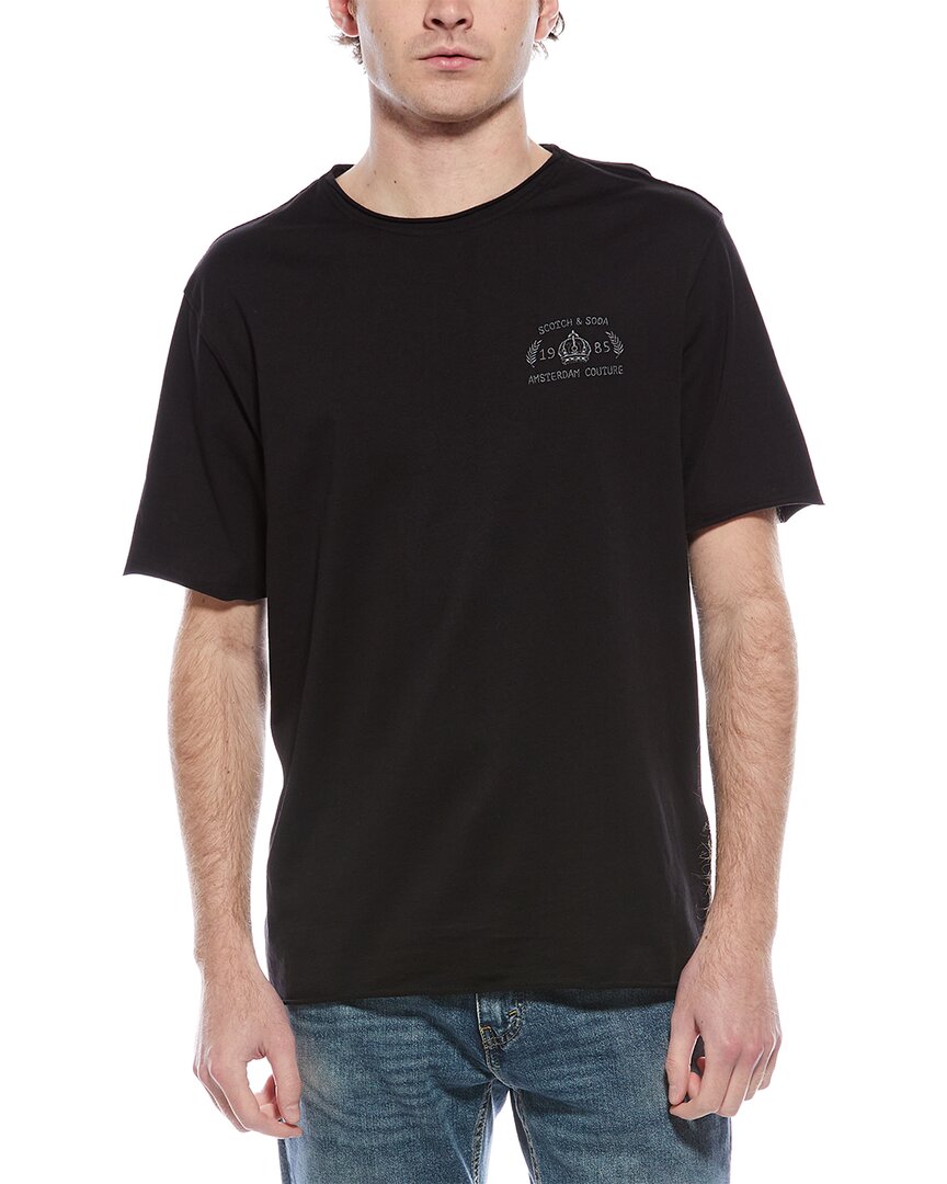 Scotch & Soda Roll Neck T-shirt In Black