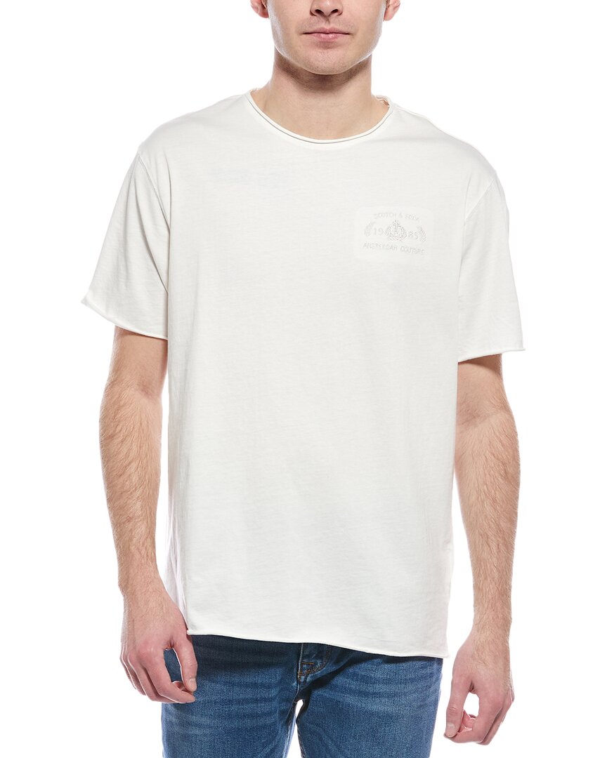 Scotch & Soda Roll Neck T-shirt In Beige