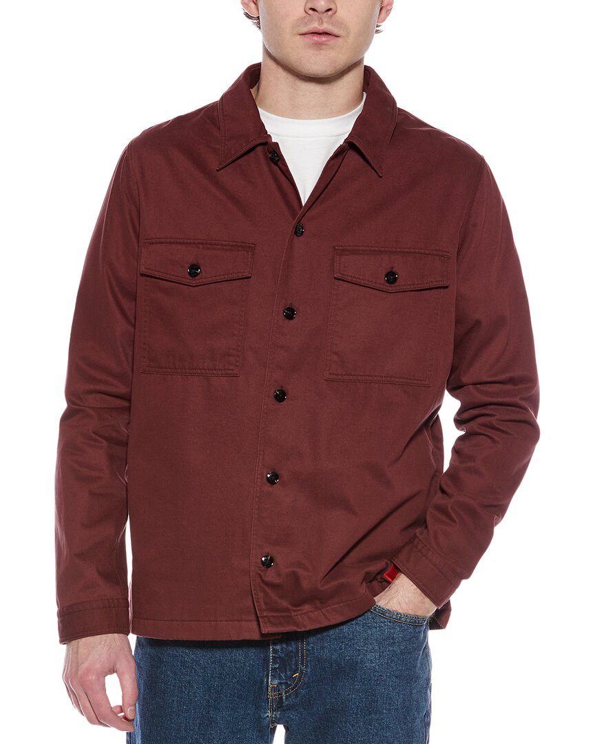 Hugo Boss Enalu Wool-blend Shirt In Brown