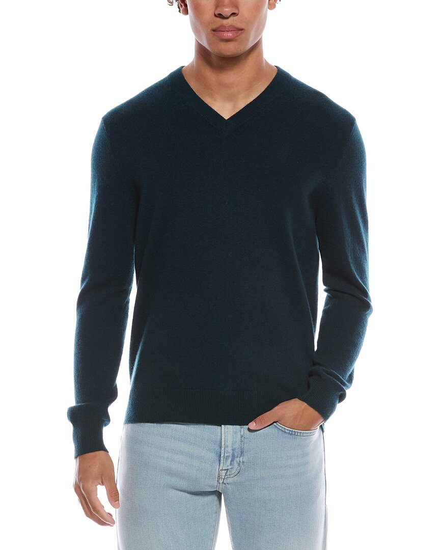 Quinn Solid Cashmere V-neck Sweater In Green