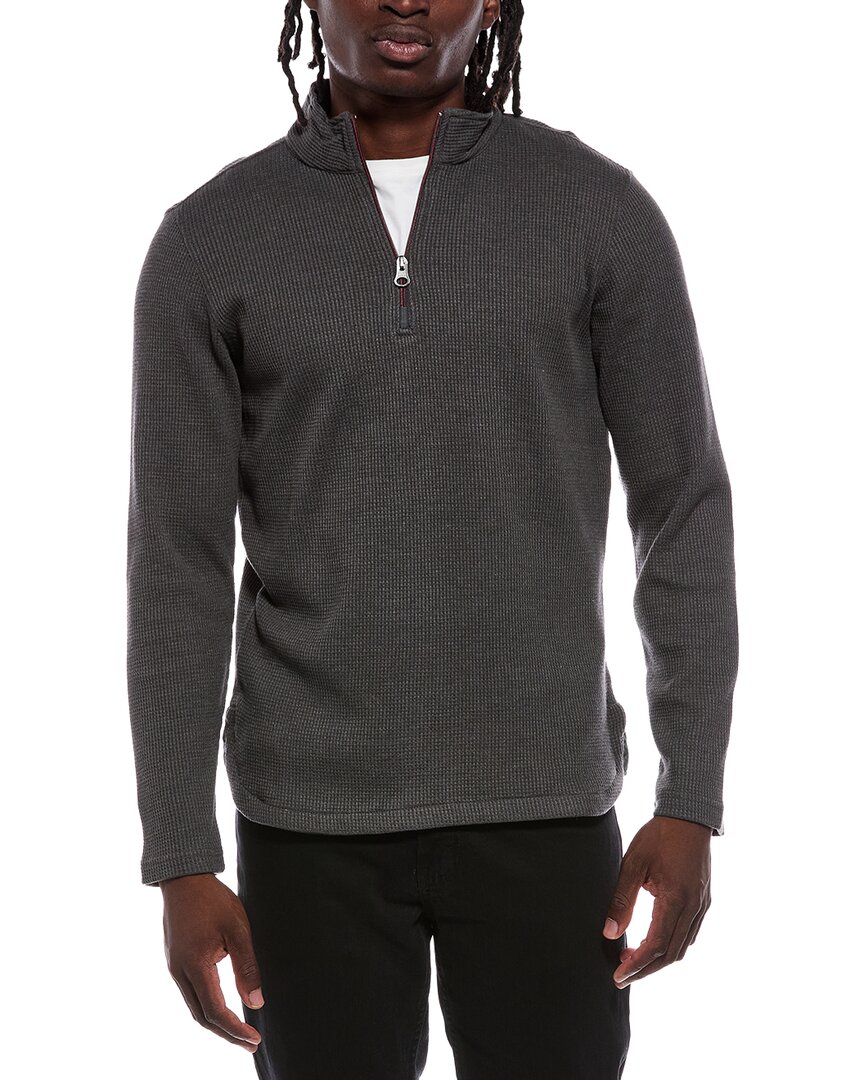 Robert Graham Shepton 1/4-zip Mock Neck Sweater In Gray