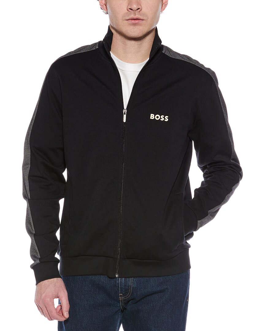 Hugo Boss Men's Tracksuit Full Zip Jacket, Black In Black