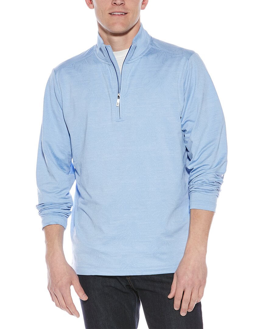 Tommy Bahama Monstera Fade 1/2-zip Mock Pullover In Blue