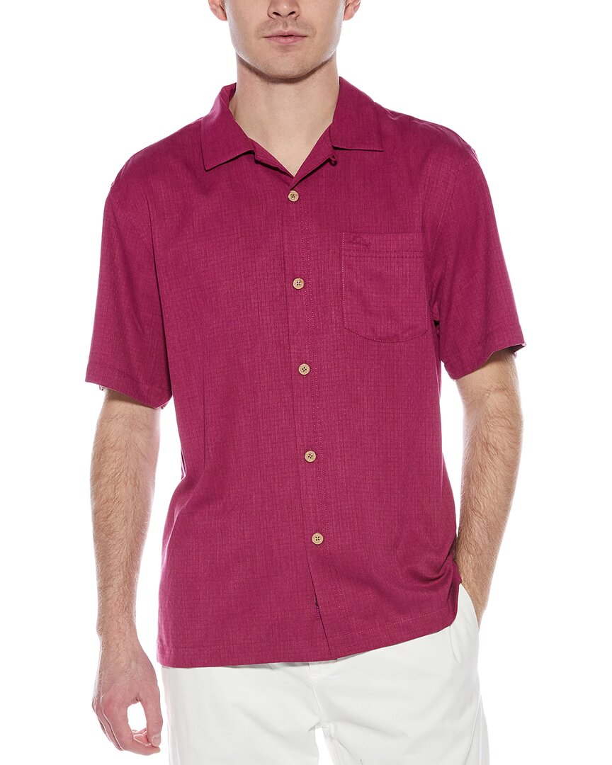 Tommy Bahama Coastal Breeze Check Silk-blend Shirt In Purple