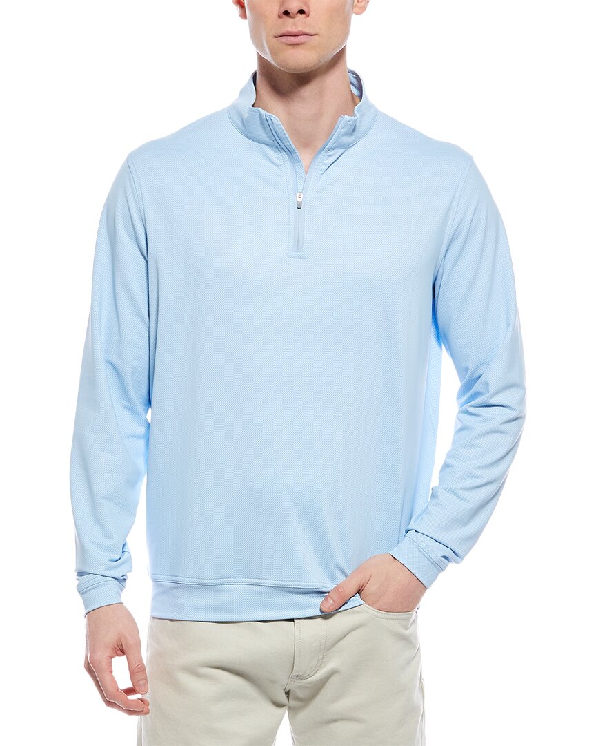 Peter Millar Perth Birdseye Performance 1/4-zip Pullover In Blue