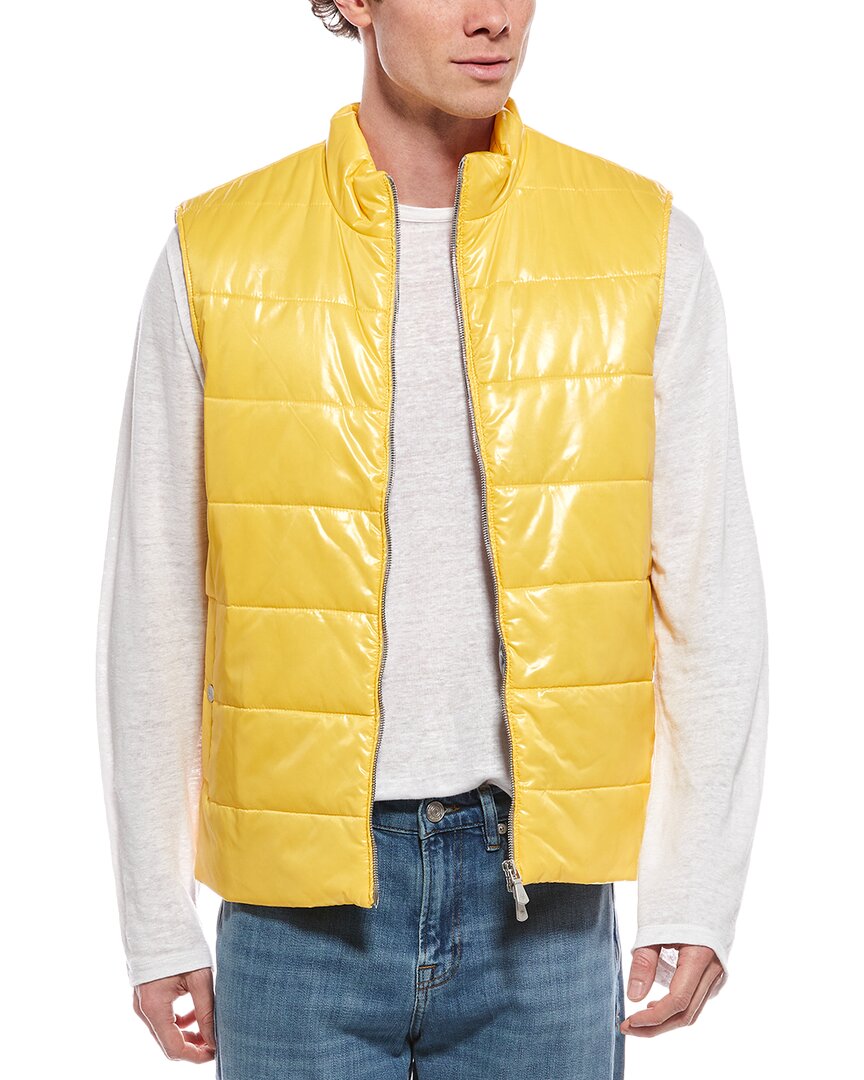 Eleventy Man Vest Yellow Size 40 Polyamide In Yellow