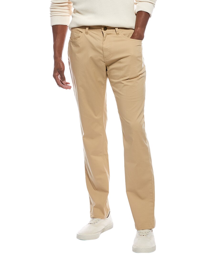 Brooks Brothers Performance Straight Front Pant In Brown