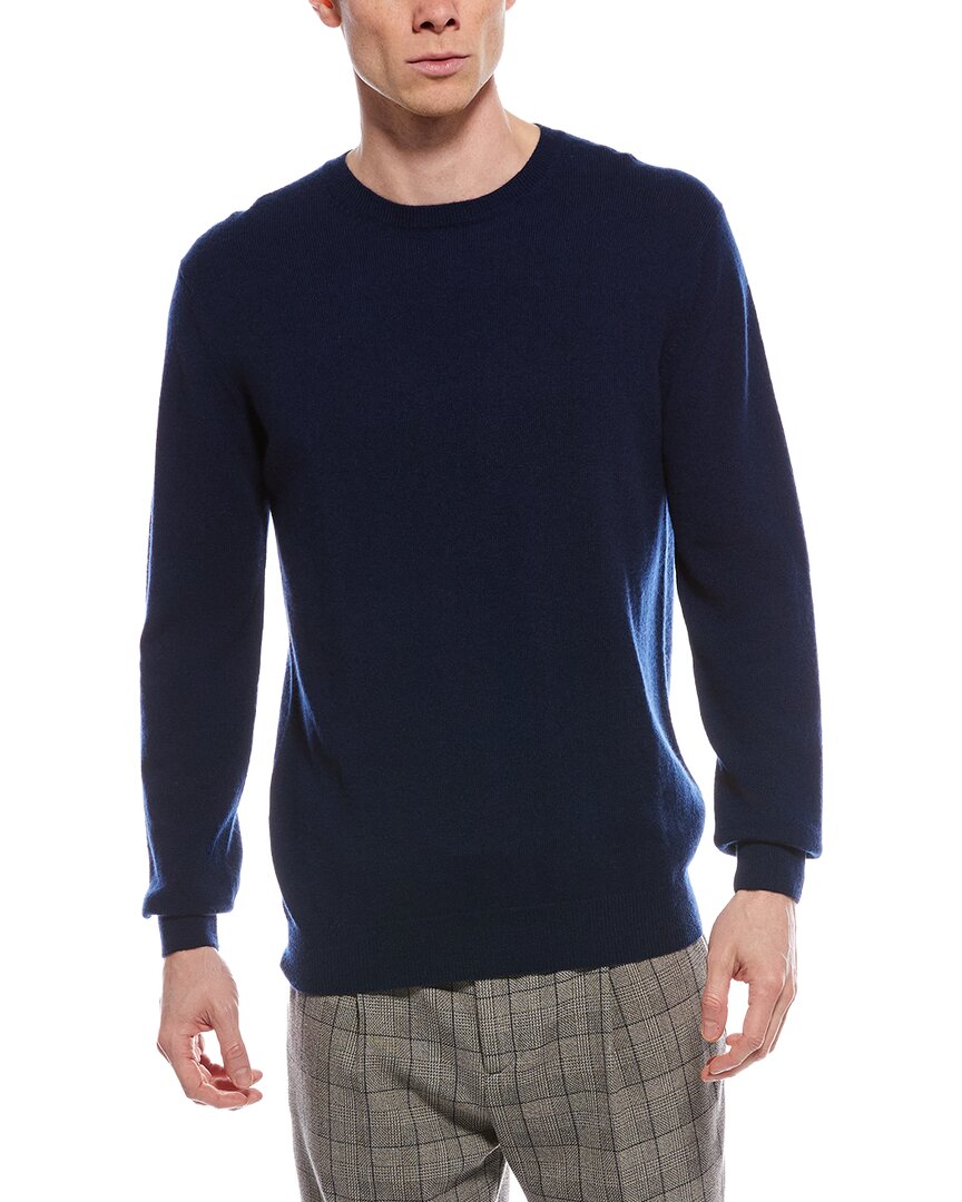 Forte Cashmere Classic Crew Cashmere Sweater In Blue
