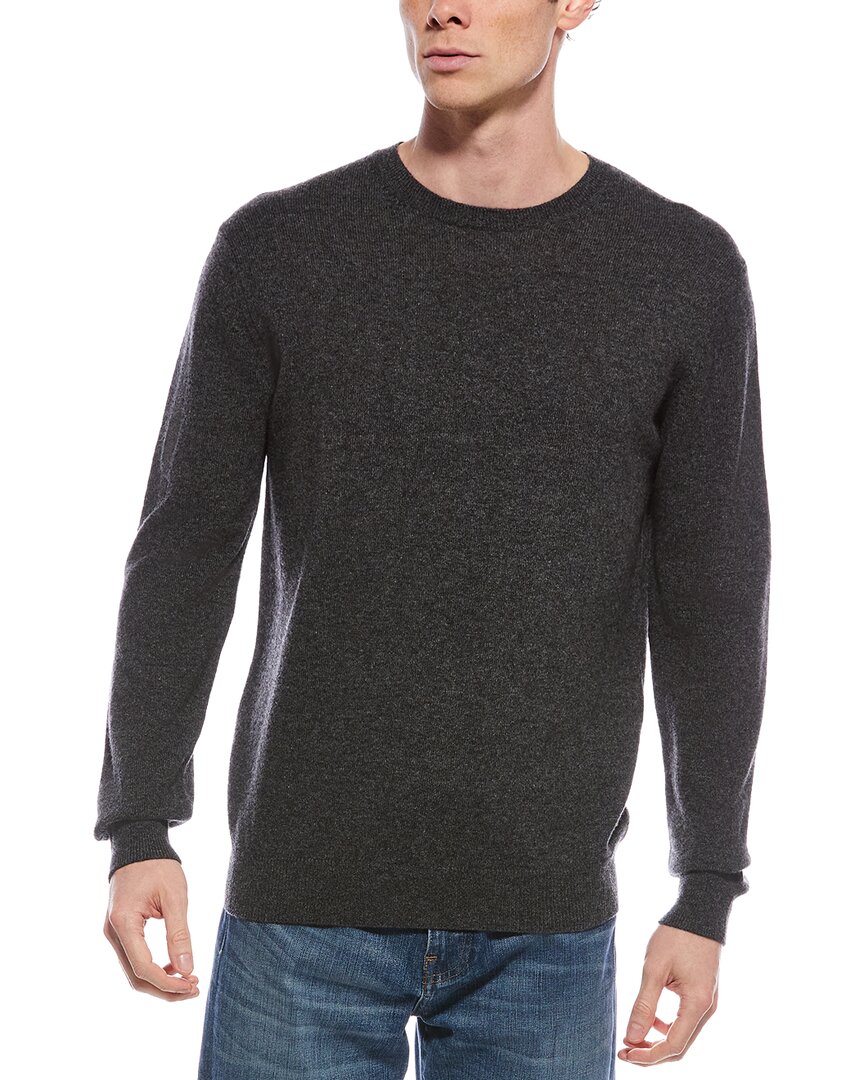 Forte Cashmere Classic Crew Cashmere Sweater In Black