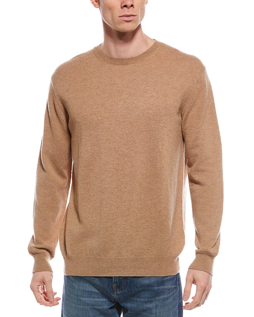 Forte Cashmere Classic Crew Cashmere Sweater In Brown