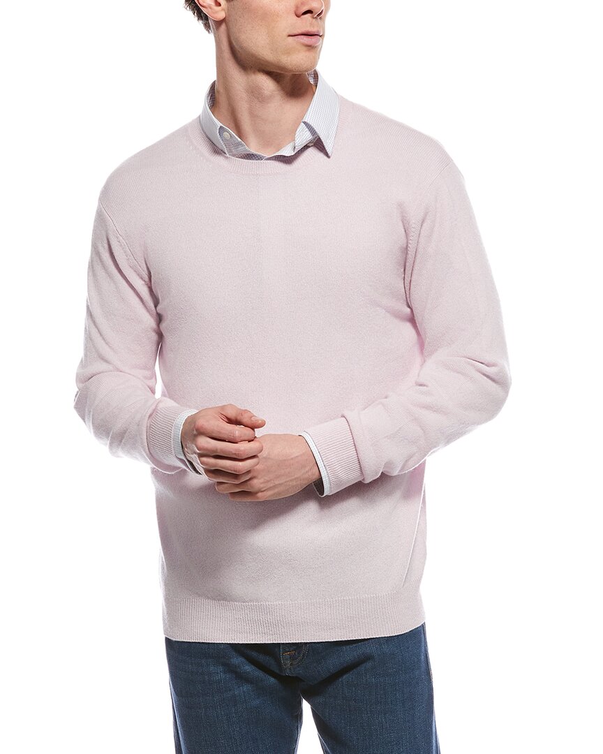 Forte Cashmere Classic Crew Cashmere Sweater In Gray
