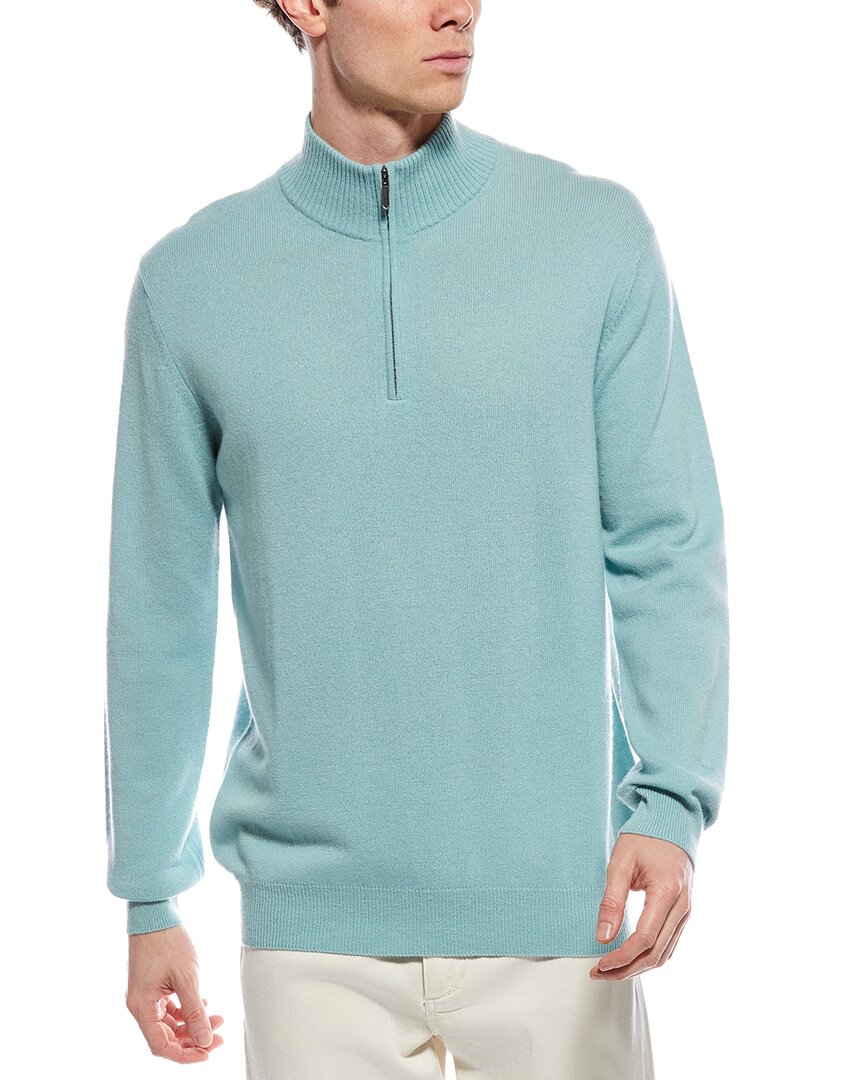 Forte Cashmere Classic Crew Cashmere Sweater In Blue