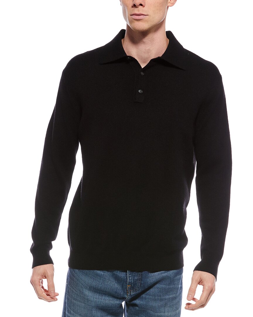 Forte Cashmere Polo Cashmere Sweater In Black