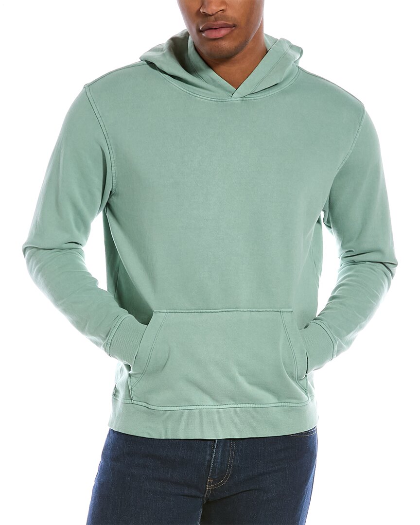 Shop Onia Garment Dye Pullover Terry Hoodie In Green