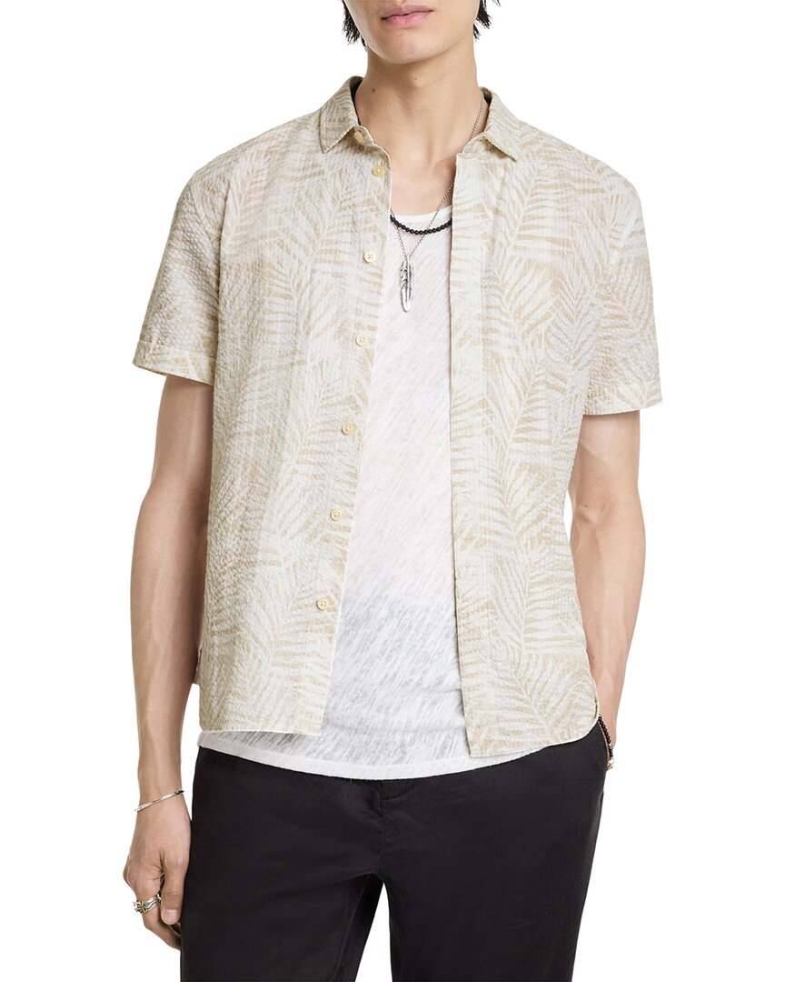 John Varvatos Loren Short Sleeve Cotton Seersucker Button-up Shirt