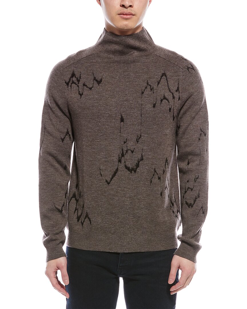 John Varvatos Pierre High Neck Wool-blend Shirt