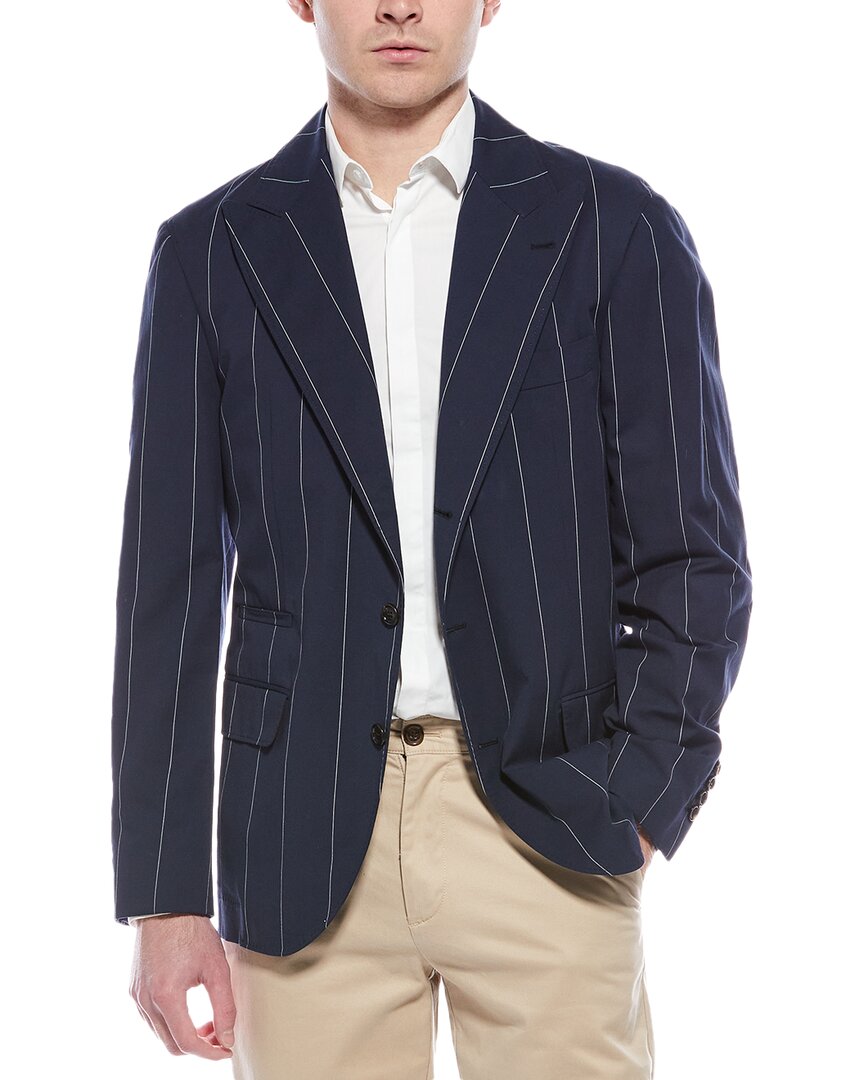 Brunello Cucinelli Pinstriped Buttoned Blazer