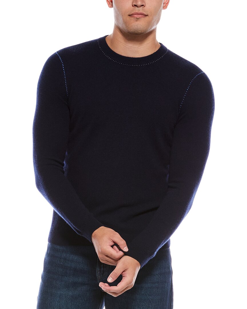 Autumn Cashmere Stitched Cashmere Crewneck Sweater In Blue