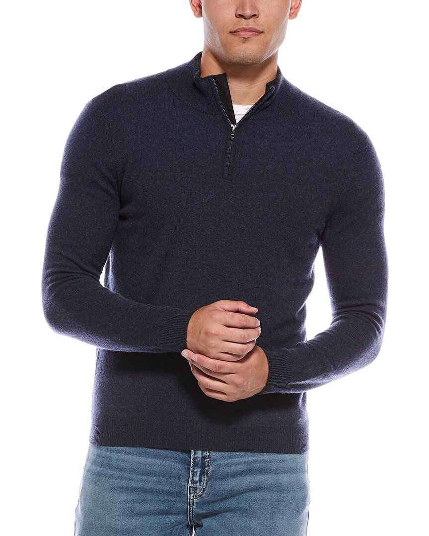 Autumn Cashmere 1/4-zip Cashmere Pullover In Blue
