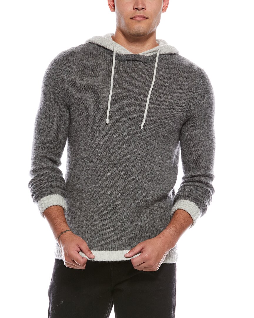 Autumn Cashmere Wool & Cashmere-blend Lofty Colorblock Hoodie In Gray