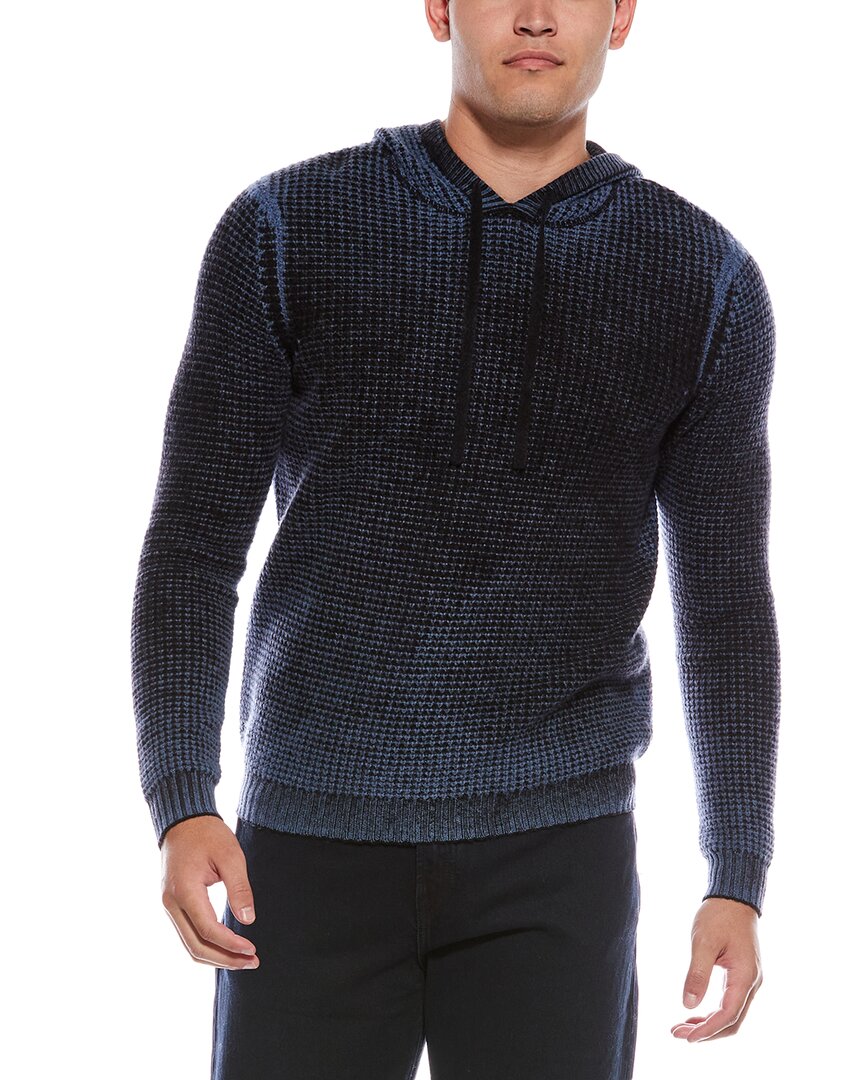Autumn Cashmere Inked Wool & Cashmere-blend Hoodie In Blue