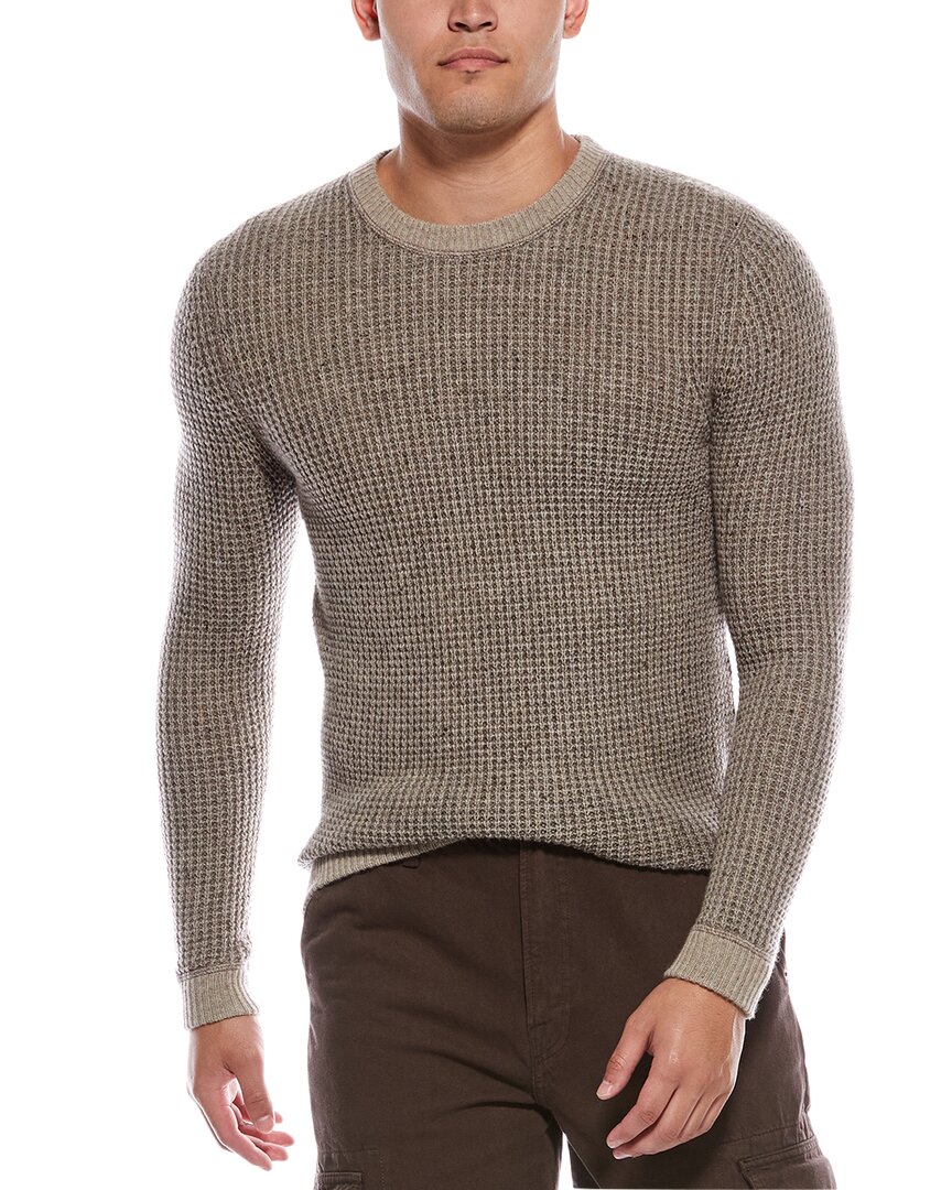 Autumn Cashmere Wool & Cashmere-blend Waffle Crewneck Sweater In Gray