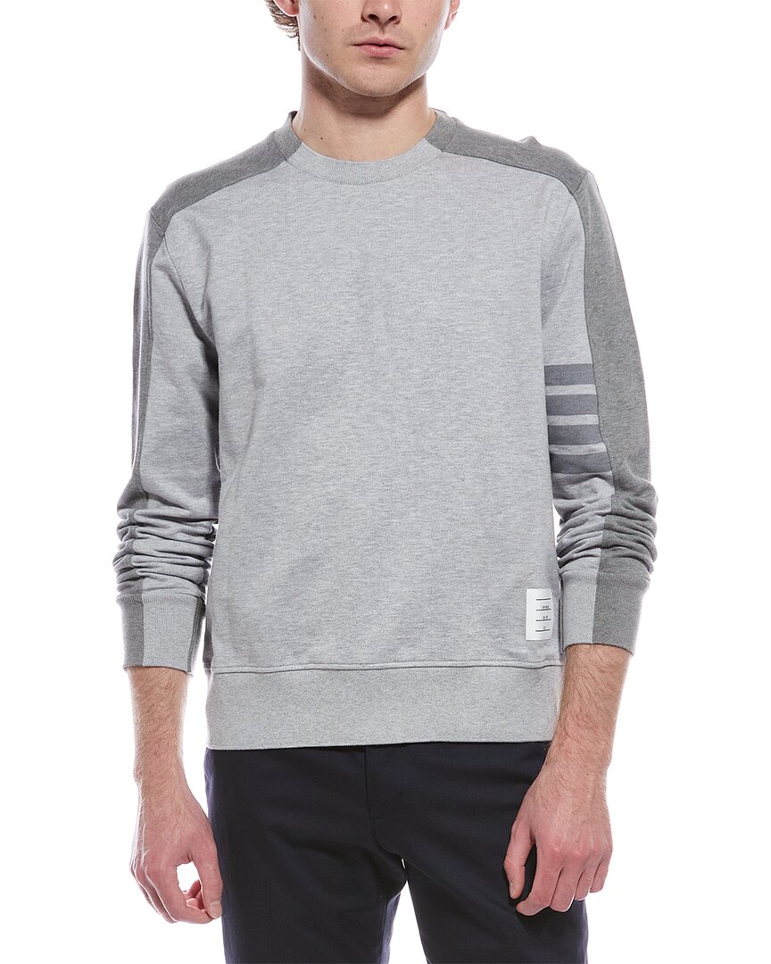 Thom Browne Melange Grey Cotton Sweatshirt