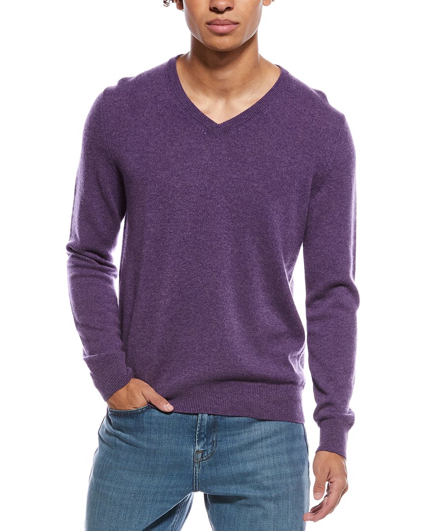 Phenix Cashmere V-neck Sweater In Purple