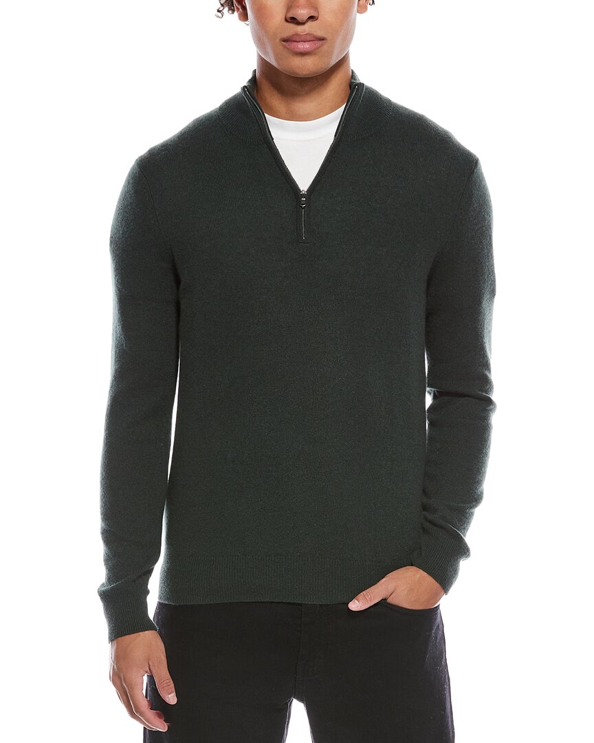 Phenix Cashmere 1/4-zip Mock Sweater In Green