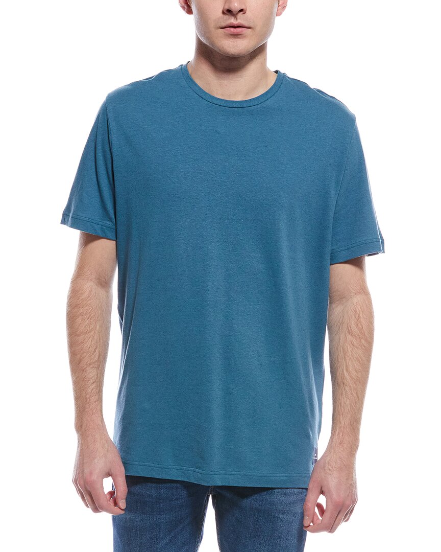 Ps By Paul Smith Regular Fit Linen-blend T-shirt In Blue