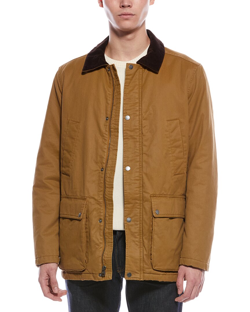 Cole Haan Coated Rain Jacket In Brown