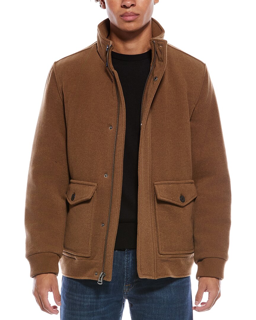 Cole Haan Signature Cole Haan Wool-blend Car Coat In Brown