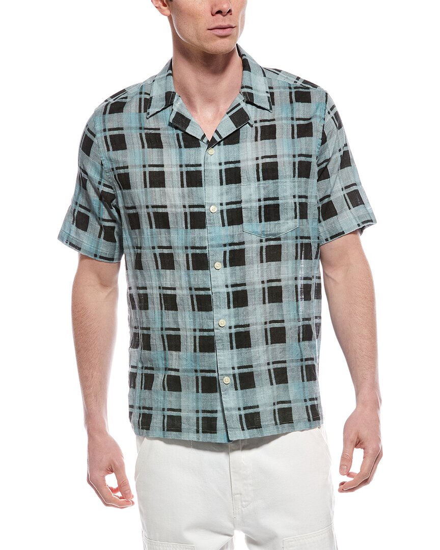 Allsaints Big Sur Check Camp Shirt In Green