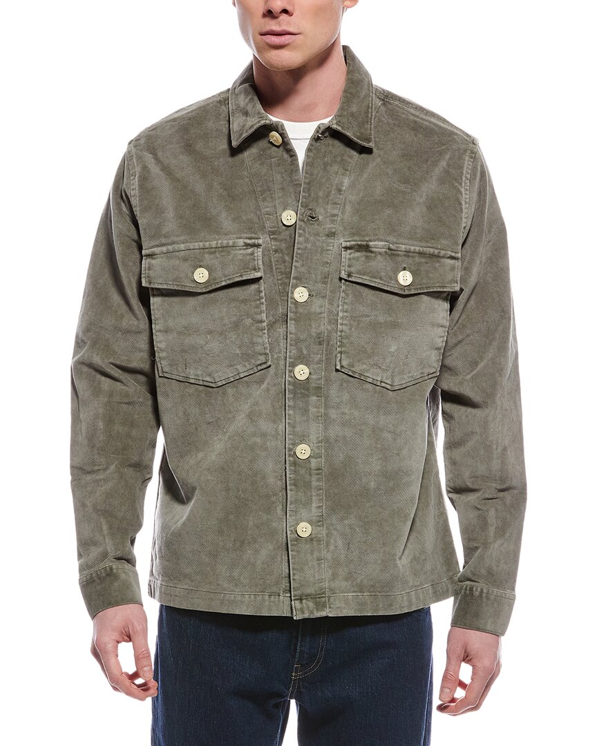 Allsaints Harrier Stretch Button-up Shirt In Green