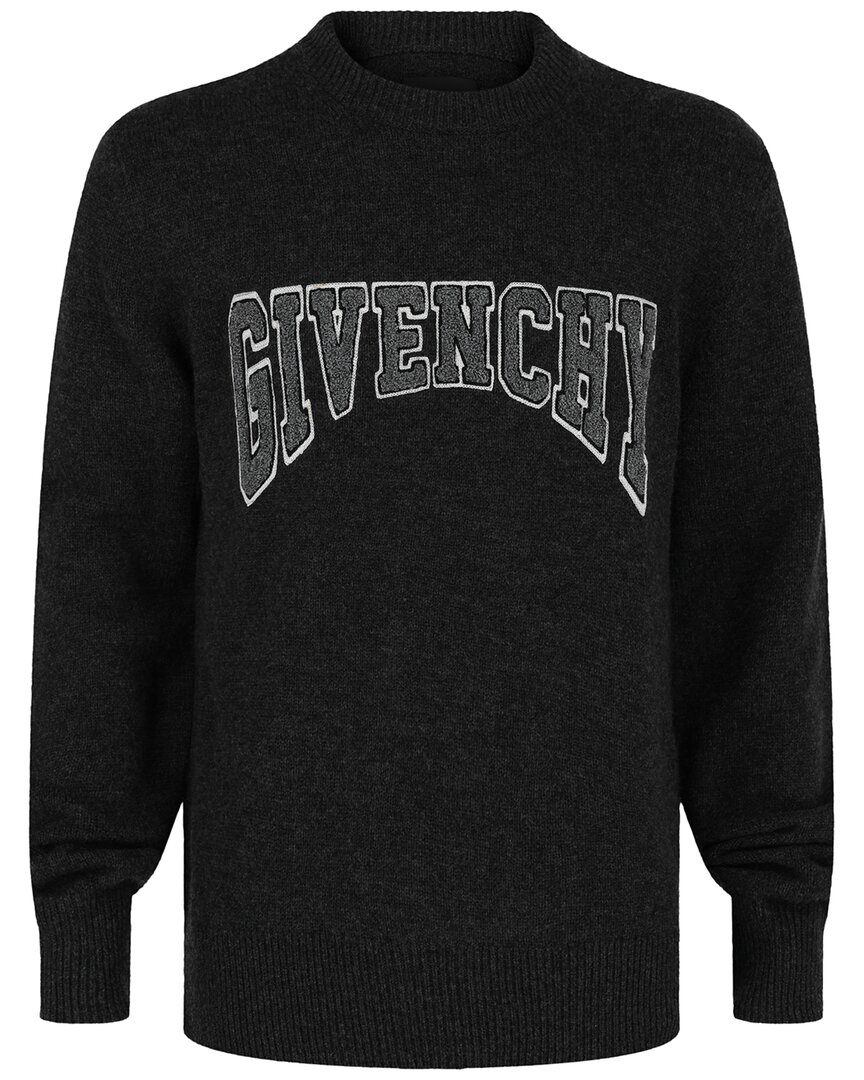 Givenchy Logo-patches Knitted Jumper In Black