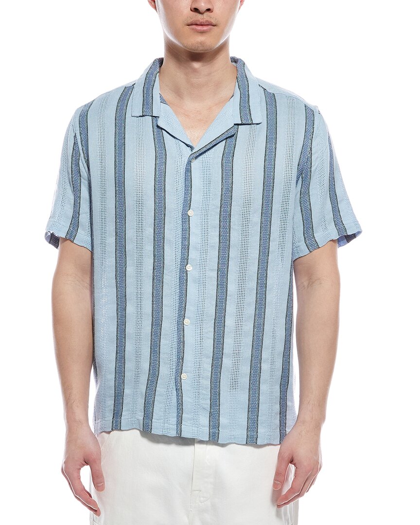 Truth Linen-blend Shirt In Blue