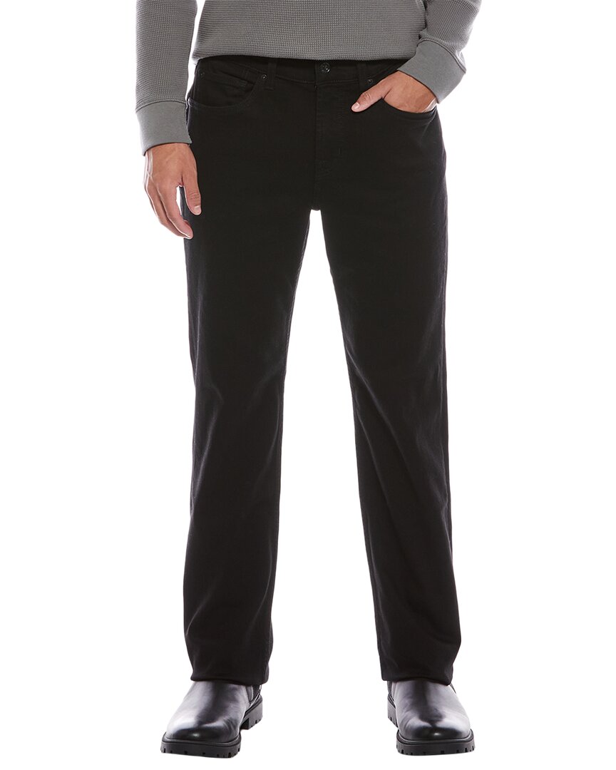 7 For All Mankind Austyn Squiggle Black Onyx Relaxed Straight Jean In Black