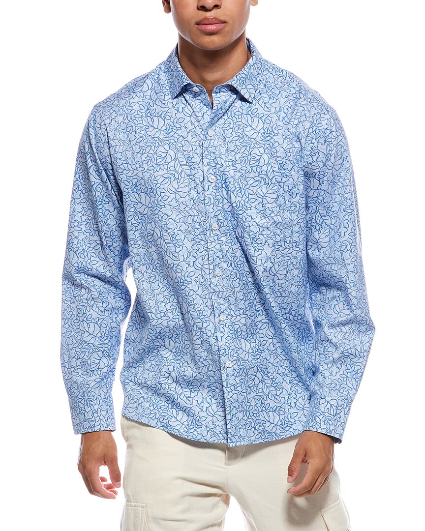 Tommy Bahama Lazlo Seaside Soiree Silk-blend Shirt In Blue