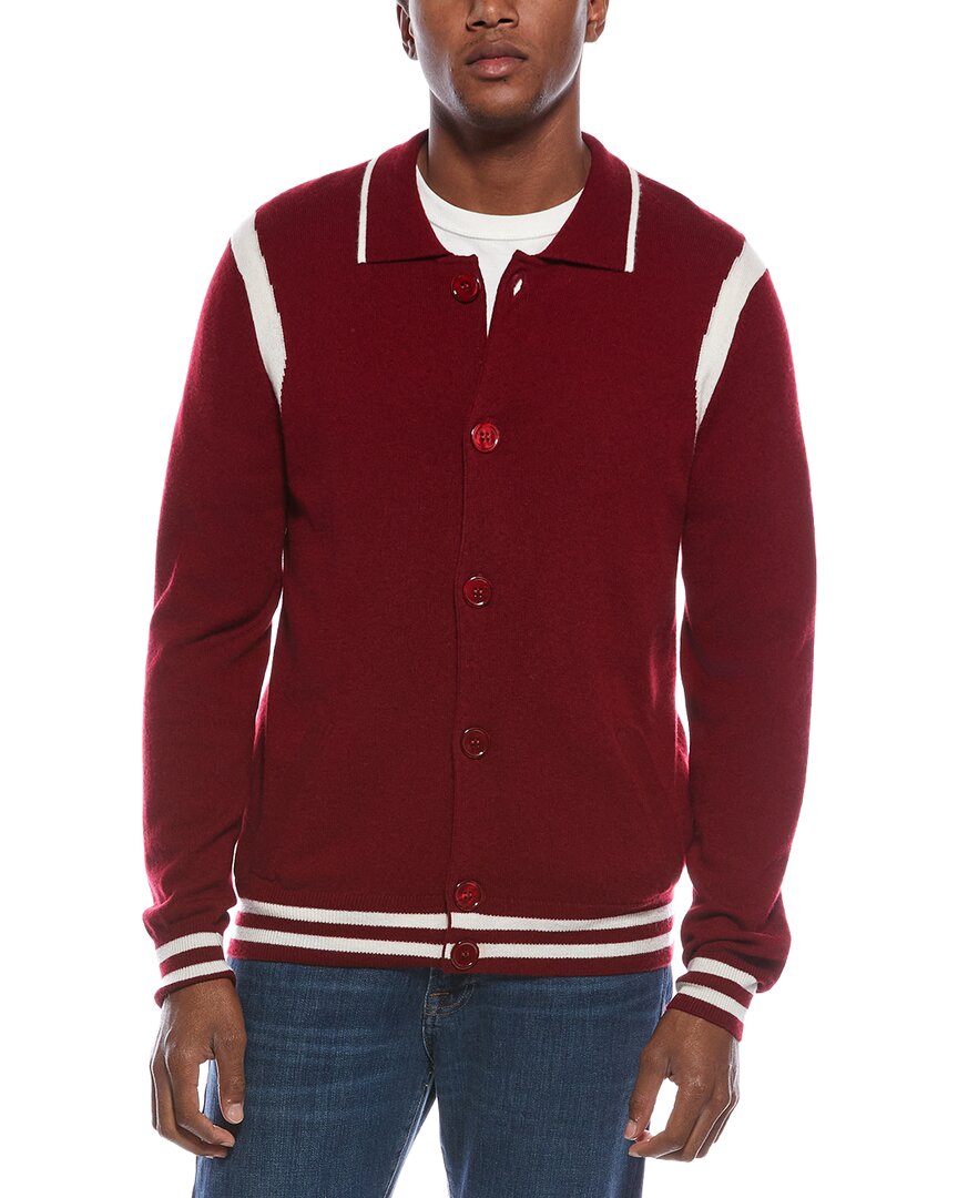 Kier + J Collar Wool & Cashmere-blend Sweatshirt In Red