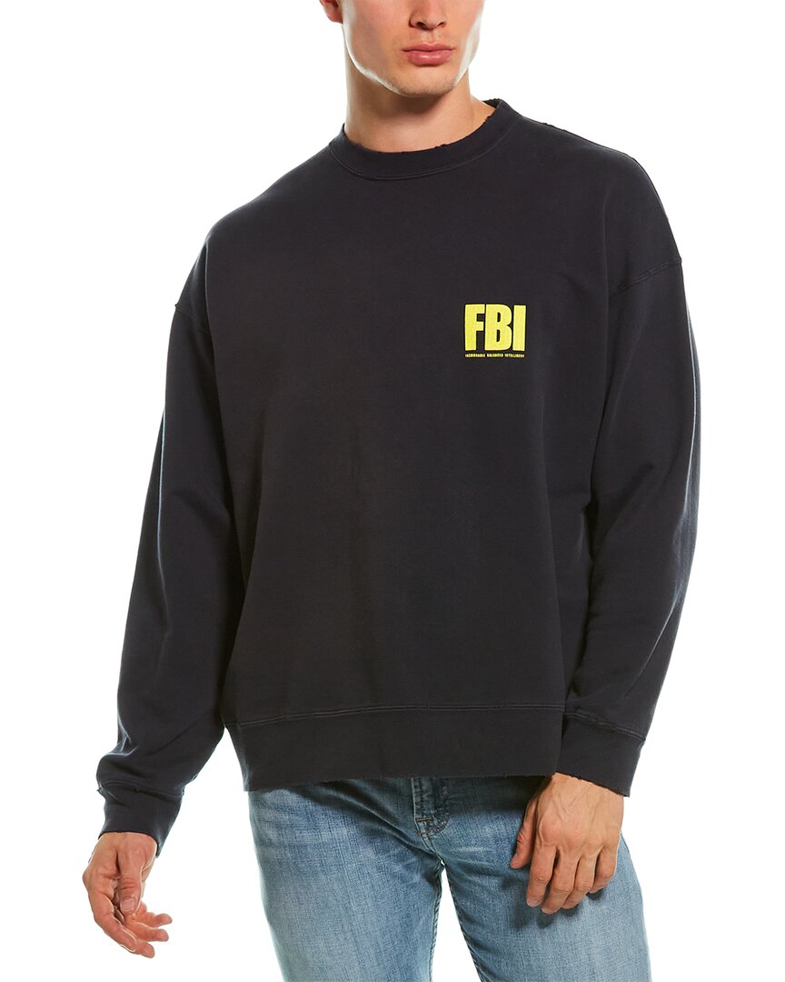 Shop Balenciaga Fbi Sweatshirt In Black