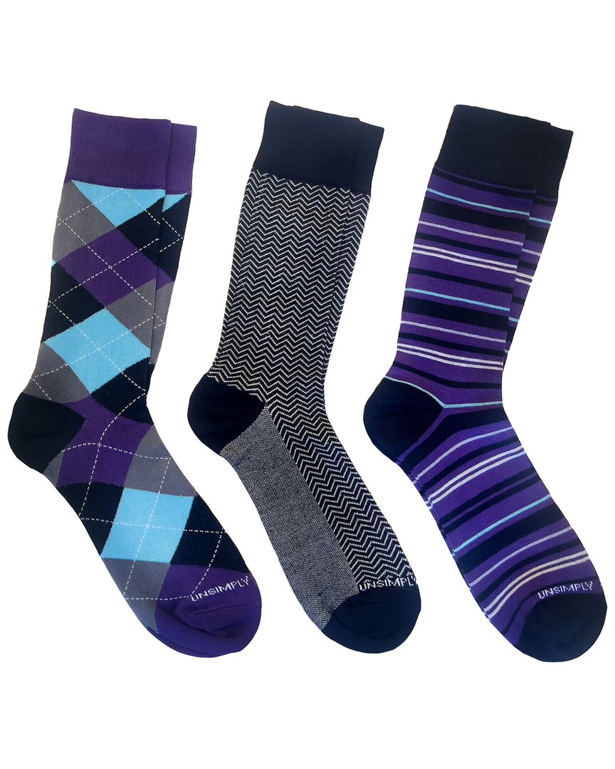Unsimply Stitched Set Of 3 Sock In Multi