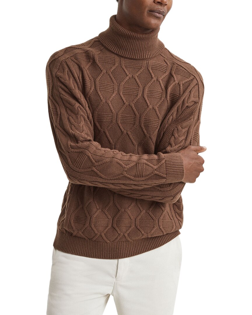 Reiss Alston Roll Neck Cable Top In Multi
