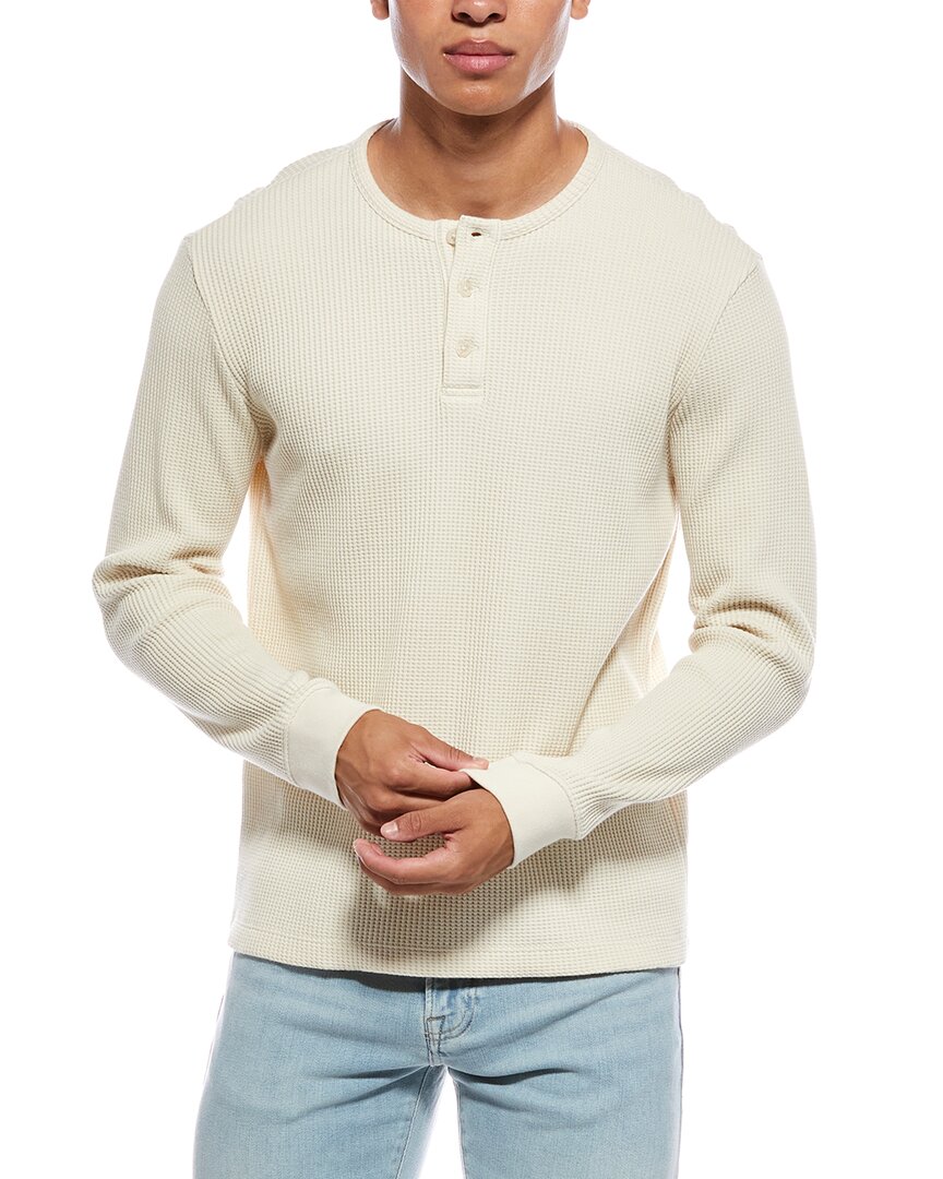 Vince Chunky Waffle Henley In Black